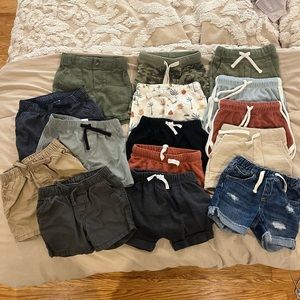 Lot of 15 baby boy shorts all size 12-18 months